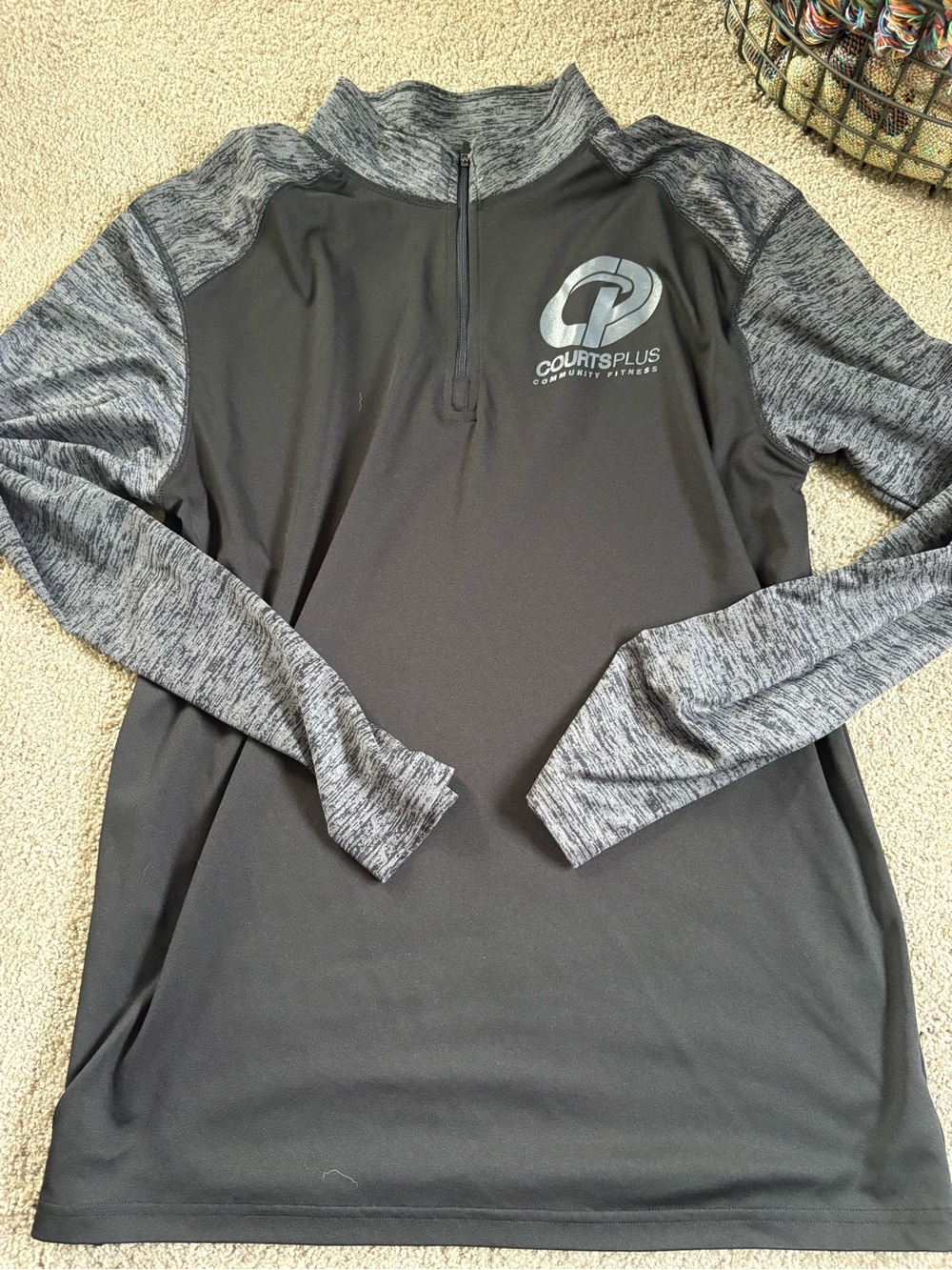 Men's Black Heathered Gray Quarter-Zip Performance Shirt